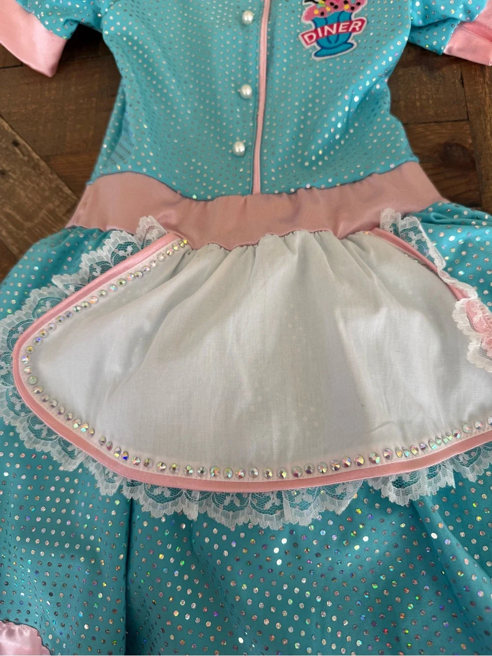Wish Aqua & Pink Retro Diner Costume Dress